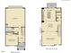A detailed floor plan showcasing the layout of the first and second floors, including garage and kitchen at 472 Carolina Springs Blvd, Apex, NC 27539