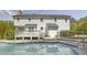 Charming home backyard featuring a pool and back deck at 5301 Night Heron Dr, Wake Forest, NC 27587