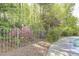 Landscaped backyard features lush trees and bushes along the fence at 5301 Night Heron Dr, Wake Forest, NC 27587