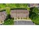 Overhead view of townhome complex showing roofs and parking at 5318 Crescentview Pkwy, Raleigh, NC 27606