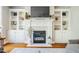 Close up on a fireplace with detailed white mantel and decorative shelves, creating a cozy atmosphere at 658 Bennett Mountain Trce, Chapel Hill, NC 27516