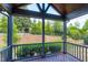 Cozy back porch with a view of a lush, green yard, ideal for relaxation and outdoor enjoyment at 7510 Latteri Ct, Raleigh, NC 27613