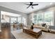 Open-concept living room flows into the dining room and kitchen, providing ample space for entertaining at 7510 Latteri Ct, Raleigh, NC 27613