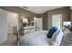 Cozy bedroom featuring soft bedding, neutral decor, and a dresser at 766 Dorset Stream Dr, Fuquay Varina, NC 27526