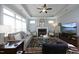Comfortable living room with tray ceilings, fireplace, and ample natural light at 769 Ashley Woods Dr, Gibsonville, NC 27249