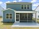 Rear exterior of home highlighting screened porch, windows and patio with view of backyard at 1120 Copper Beech Ln, Wake Forest, NC 27587