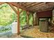 Exterior utility area with gravel, landscaping, and home mechanicals at 127 Long Shadow Pl, Durham, NC 27713