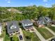 A residential area showcasing charming homes, green lawns, and a backdrop of lush trees under a sunny sky at 1312 Lancaster St, Durham, NC 27701