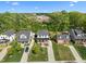A neighborhood featuring craftsman-style homes and tree-lined streets, all set under a clear blue sky at 1312 Lancaster St, Durham, NC 27701