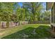 Sprawling backyard with lush green grass and a classic wooden fence at 1312 Lancaster St, Durham, NC 27701