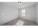 A bright bedroom with neutral walls, carpeted floors, and a window lets in natural light at 1335 Herb Garden Way, Apex, NC 27502