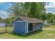 This outdoor shed provides ample storage space, complete with a ladder and additional equipment at 1542 Albright Ave, Burlington, NC 27215
