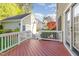View from the back deck of the detached garage with basketball hoop next to the house at 161 Fort Jackson Rd, Morrisville, NC 27560