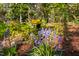 Charming garden featuring bluebells and lush greenery, creating a serene and inviting outdoor space at 195 Nicks W Bnd, Pittsboro, NC 27312