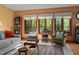 Bright living room showcasing large windows, stylish seating, and a cozy rug at 195 Nicks W Bnd, Pittsboro, NC 27312