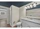 Bathroom with granite vanity, tile floors and shower at 2904 Falkirk Pl, Raleigh, NC 27604