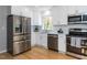 Modern kitchen with stainless steel appliances, white cabinets, and stylish backsplash at 301 Trappers Sack Rd, Cary, NC 27513