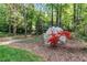 Beautiful backyard with garden featuring white and red azaleas at 3117 Woodgreen Dr, Raleigh, NC 27607