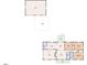 Home floor plan featuring living spaces, bedrooms, and detached garage and car port at 419 Joy Dr, Garner, NC 27529