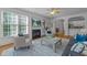 Cozy living room with fireplace, plush seating, and elegant decor, perfect for relaxing at 5016 Dillswood Ln, Raleigh, NC 27606