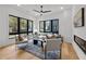 Bright living room with comfortable seating, large windows, and hardwood floors at 512 Edgecreek Ct, Raleigh, NC 27604