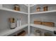 Walk-in pantry with shelves, ideal for storing groceries and kitchen essentials at 516 Edgecreek Ct, Raleigh, NC 27604