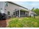 Well-maintained backyard with a screened-in porch and black fence for added privacy at 594 Historic Dr, Hillsborough, NC 27278