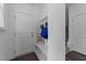 Welcoming entryway features a built-in bench, storage, and a stylish rug, creating a functional space at 608 Creekway Dr, Fuquay Varina, NC 27526