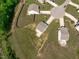 Overhead perspective of homes nestled within a quiet cul-de-sac location at 80 Doonbeg Dr, Fuquay Varina, NC 27526