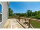 Spacious back deck overlooking a private backyard with lush greenery and scenic views at 80 Doonbeg Dr, Fuquay Varina, NC 27526