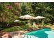 In-ground pool with seating area at 102 Antler Point Rd, Chapel Hill, NC 27516