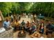 Inviting outdoor space with a fire pit, grill, and ample seating, perfect for entertaining friends and Gathering at 1124 Hardimont Rd, Raleigh, NC 27609