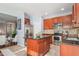 Kitchen with stainless steel appliances, granite countertops, and a central island at 1304 Cozart St # 216, Durham, NC 27704
