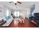 Spacious open-concept layout blending living area with a view into the kitchen and dining spaces at 1304 Cozart St # 216, Durham, NC 27704