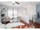 A stylish living space showcases hardwood floors, neutral tones, and ample natural light at 1304 Cozart St # 216, Durham, NC 27704