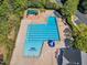 Aerial view of the community pool, a perfect spot for relaxation and fun at 1420 Willowleaf Way, Apex, NC 27502