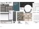 Design board showcasing exterior color and material selections for a home's facade at 152 Cultivator Ct, Angier, NC 27501