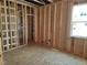 Unfinished room framing showcasing new construction electrical wiring and placement of future windows at 152 Cultivator Ct, Angier, NC 27501
