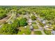 Scenic aerial view of homes nestled amidst lush greenery, offering a peaceful residential setting at 1802 Prince Edward Dr, Elon, NC 27244