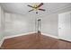 Bedroom with ceiling fan, and doorway entrance showing depth of home at 1802 Prince Edward Dr, Elon, NC 27244