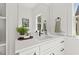 Bright bathroom featuring white vanity and elegant fixtures at 2019 James St, Durham, NC 27707