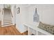 Inviting entryway featuring a built-in bench and storage area at 2019 James St, Durham, NC 27707