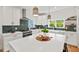 Modern kitchen features white cabinets, quartz countertops, stainless steel appliances, and stylish backsplash at 2019 James St, Durham, NC 27707