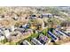 Aerial view shows a variety of housing types, landscaping, and street layouts from a high vantage point at 2507 Princewood St, Raleigh, NC 27612