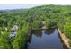 Lakefront community featuring beautiful homes nestled in a lush green landscape with lake views at 25303 Ludwell, Chapel Hill, NC 27517
