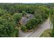Scenic aerial view of townhomes surrounded by lush greenery and mature trees at 3100 Coachmans Way, Durham, NC 27705