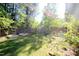 Backyard featuring a grass area and a garden in a fenced-in yard at 3219 Ranbir Dr, Durham, NC 27713