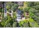 Aerial view of property showcasing the home's layout and landscaping at 3826 Regent Rd, Durham, NC 27707