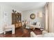 Stylish living room featuring hardwood floors, and modern decor at 406 Sapphire Dr, Durham, NC 27703