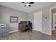 Office with desk and dual monitor setup, featuring a printer and storage at 42 Voyage Cir, Smithfield, NC 27577